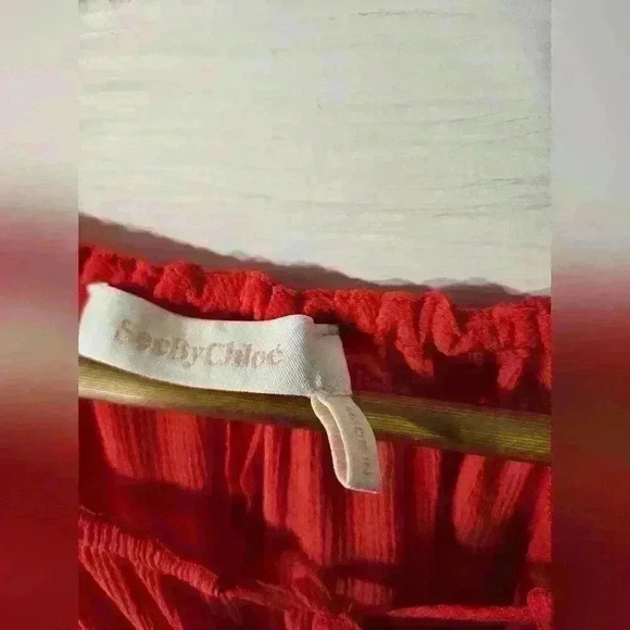 See by Chloe Women's Brown Feminine Scalloped Georgette Top - Picture 4 of 7